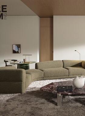 Molteni&C新款2025布艺大平层别墅意式极简模块组合客厅Emile沙发