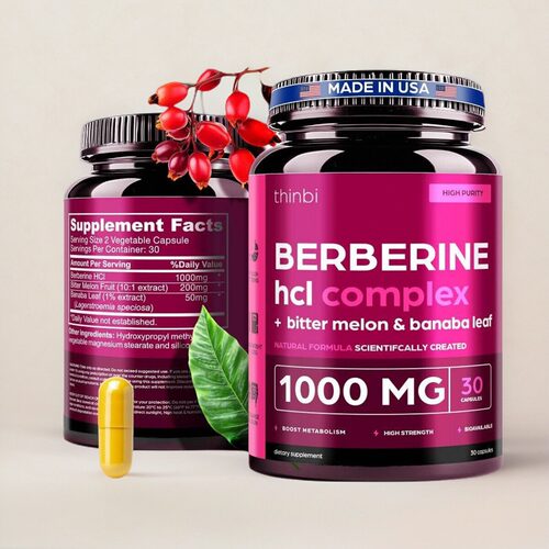 美国成人Berberine HCl小檗碱胶囊苦瓜Bitter Melon体重管理植物