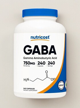美国GABA胶囊成人保健品Nutricost GABA (Gamma  Acid)750mg240粒