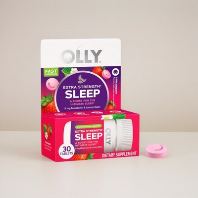 美国代购OLLY Sleep  5mg Melatonin成人睡眠调整溶解片30粒