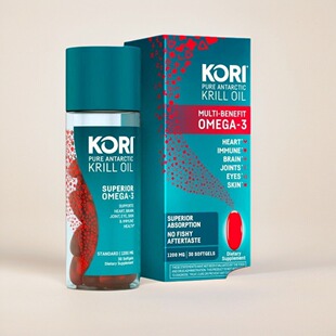 美国成人磷虾油胶囊含鱼油Kori Krill Oil Omega-3南极磷虾油30粒