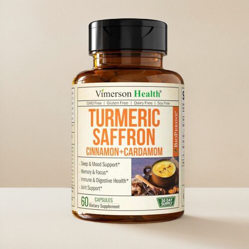 美国藏红花胶囊肉桂姜黄素情绪记忆眼部保健Saffron Turmeric60粒