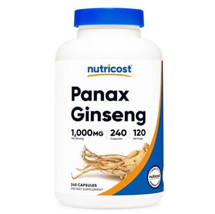 美国代成人红参胶囊免疫力帮助保健Nutricost Panax Ginseng240粒