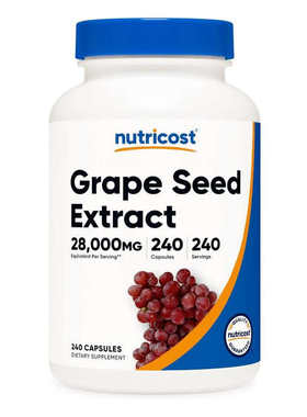 美国成人葡萄籽胶囊Nutricost Grape Seed 240粒高含量皮肤保健