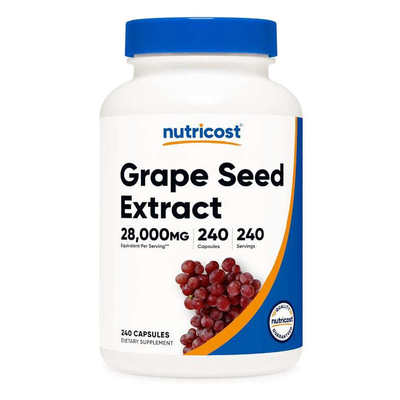 美国成人葡萄籽胶囊Nutricost Grape Seed 240粒高含量皮肤保健