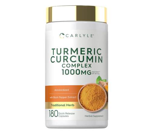 美国代购成人姜黄素胶囊Carlyle Turmeric Curcumin180粒关节保健