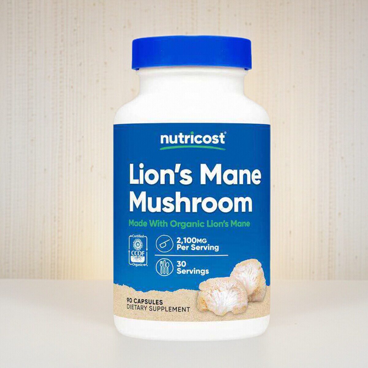 美国Lion's Mane Mushroom 狮子鬃毛蘑菇胶囊成人记忆力保健90粒