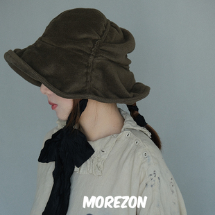 MOREZON【KREUZZZ】设计师手工24AW新款长系带大檐可折叠渔夫帽子