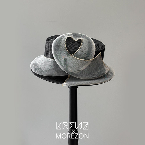 MOREZON【KREUZZZ Indira】26春夏新款设计师手工网纱短檐礼帽女