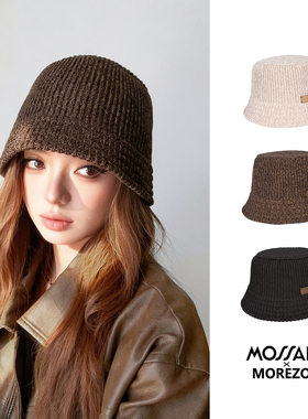 MOREZON【Mossant】26秋冬新款设计师潮人简约百搭平顶渔夫帽子女
