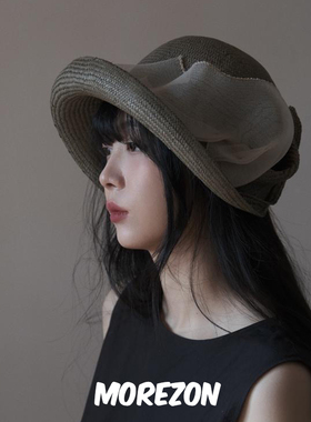 MOREZON【KREUZZZ】春夏新款设计师手工小众潮人卷边大檐遮阳帽子