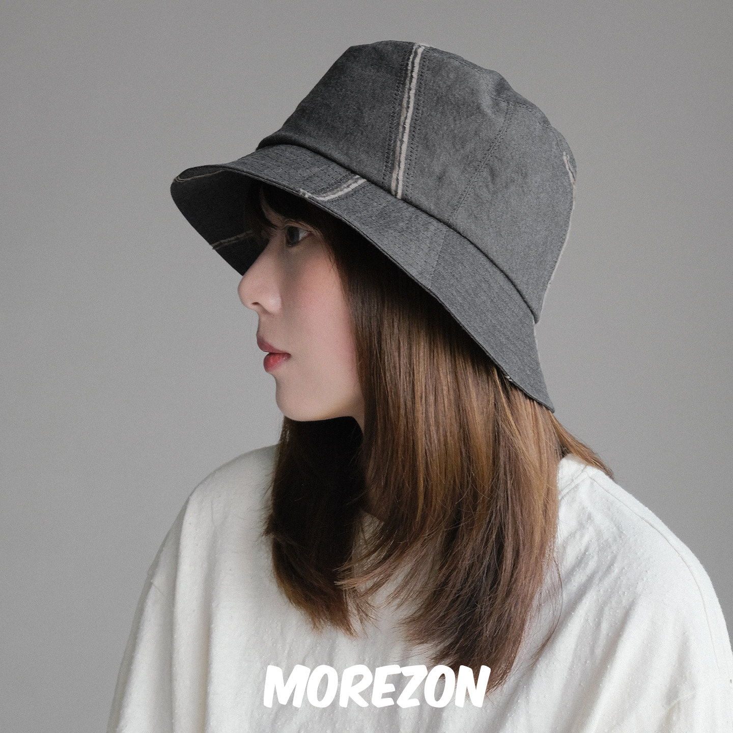 MOREZON【KREUZZZ】设计师25AW秋冬新款潮人时尚简约斜条纹渔夫帽
