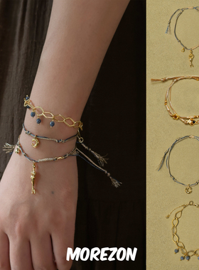 MOREZON【Hanying】25AW设计师手工潮人时尚休闲人鱼编绳彩绳手链