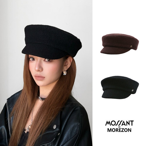 MOREZON【Mossant】26秋冬新款小众潮人时尚精致简约羊毛平顶帽子