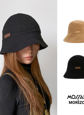 MOREZON【Mossant】26秋冬新款小众潮人百搭羊毛竖条纹针织渔夫帽