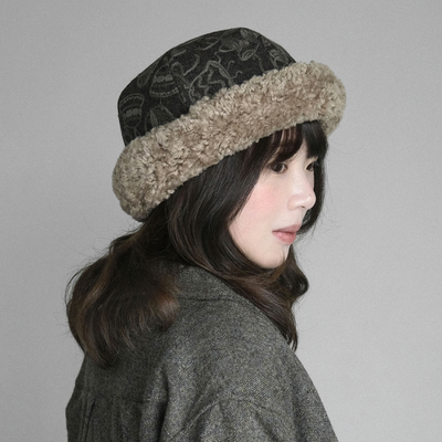 MOREZON【KREUZZZ】于适同款25AW设计师手工羊毛手绘刺绣包头帽子