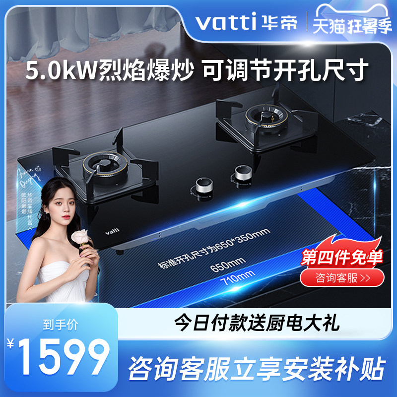 华帝燃气灶i10071B煤气灶双灶家用天然气嵌入式液化气灶5.0KW官方