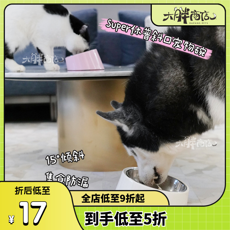 大胖商店 Super休普斜口狗碗猫碗猫狗食盆护颈碗狗狗饭盆防打翻