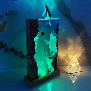 创意高级感艺术摆件手工艺术品海洋景观桌面氛围夜灯朋友家人礼物