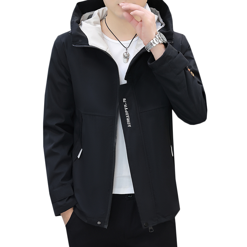 外套男秋冬季2025新款加绒加厚潮流韩版保暖夹克连帽衣服青年男装