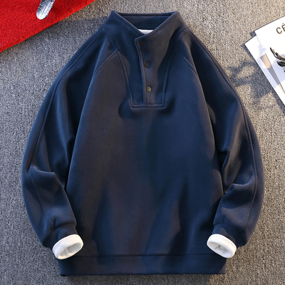 冬季新款加绒加厚保暖卫衣男