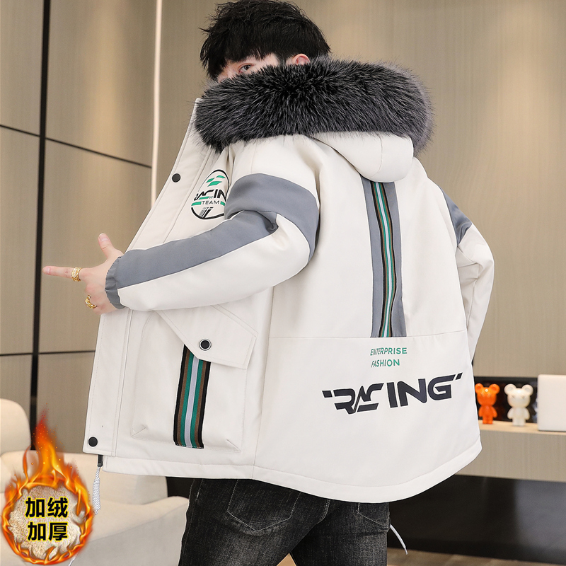 棉衣男士冬季外套棉袄2022新款男装羽绒棉服加绒加厚保暖冬装毛领