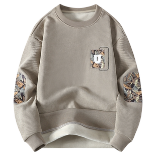 双面奥粒绒卫衣男秋冬季潮流男装打底衫加绒加厚休闲内搭保暖上衣