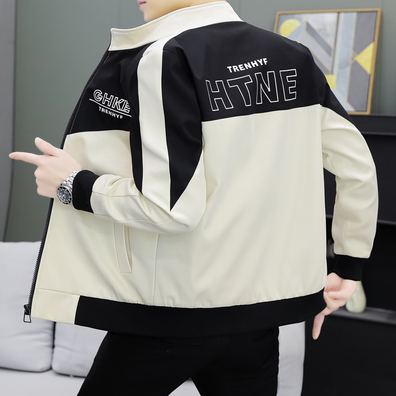 2025年春秋新款男士夹克韩版修身立领高级感百搭休闲青年男装外套