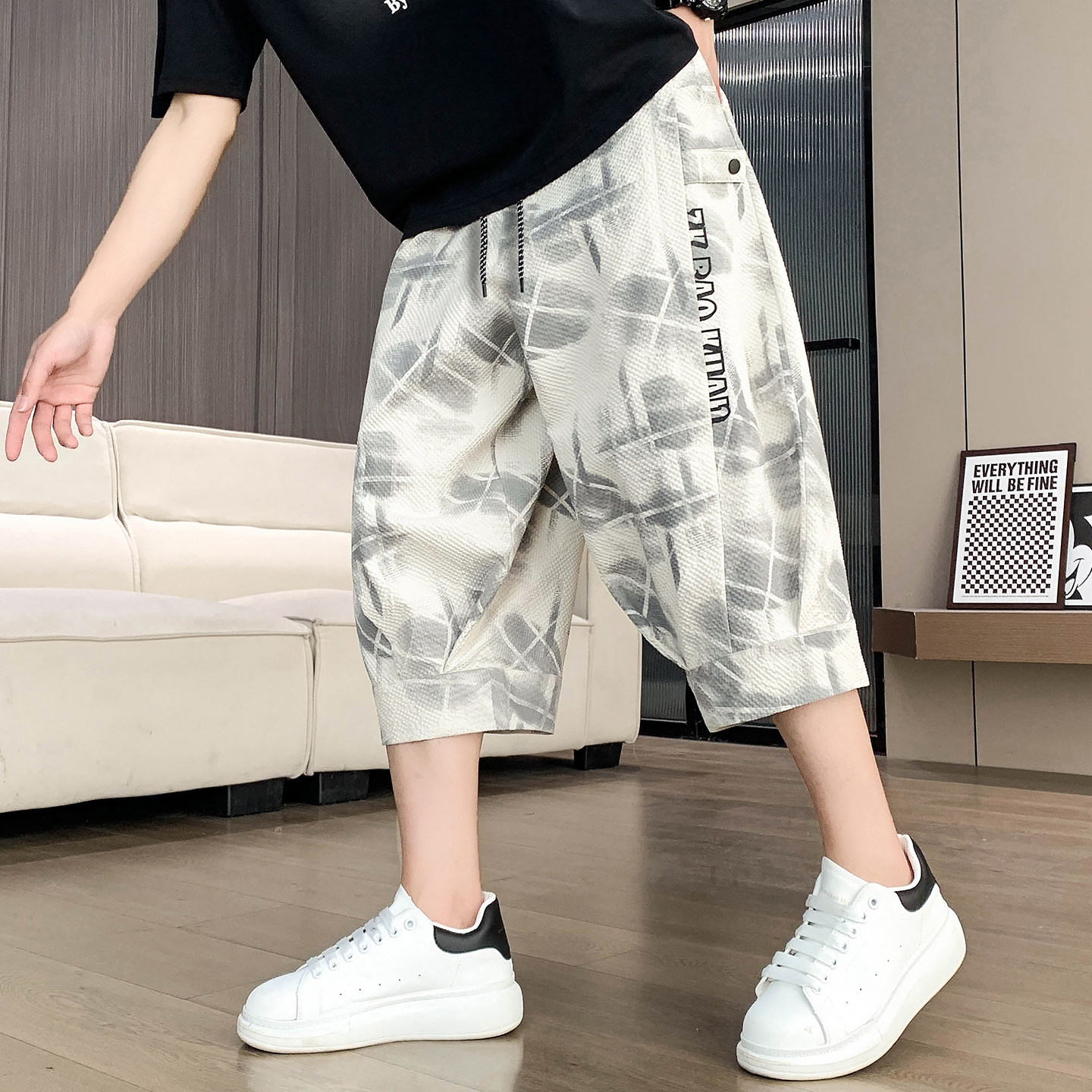 夏季新款休闲七分短裤男图片
