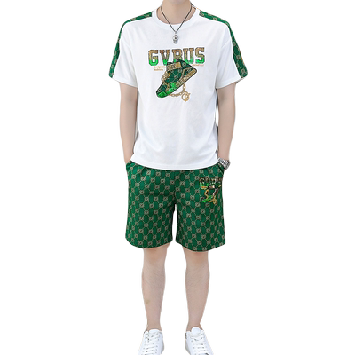 夏季休闲运动短袖套装男