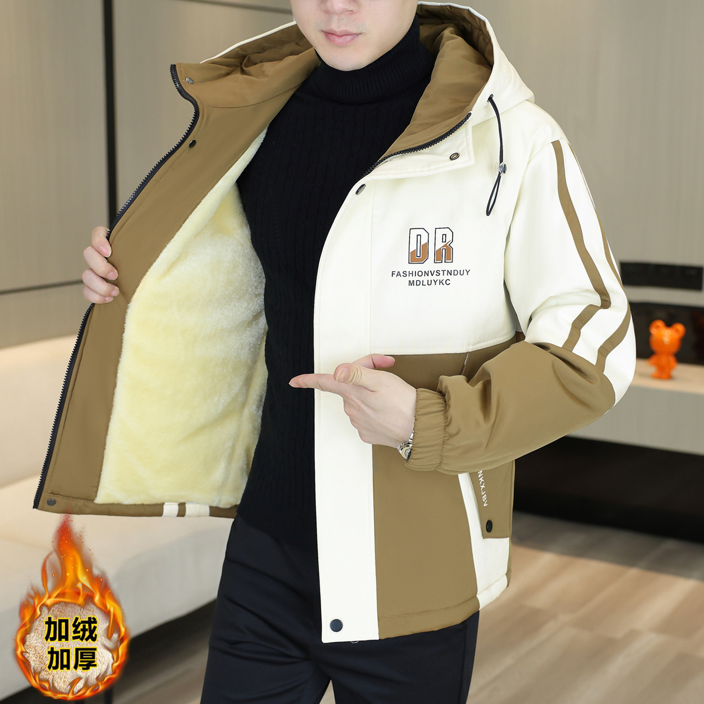 秋冬季新款加绒外套男装