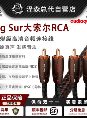线圣 audioquest 大索尔2RCA双莲花头音频线二对二发烧CD功放音箱