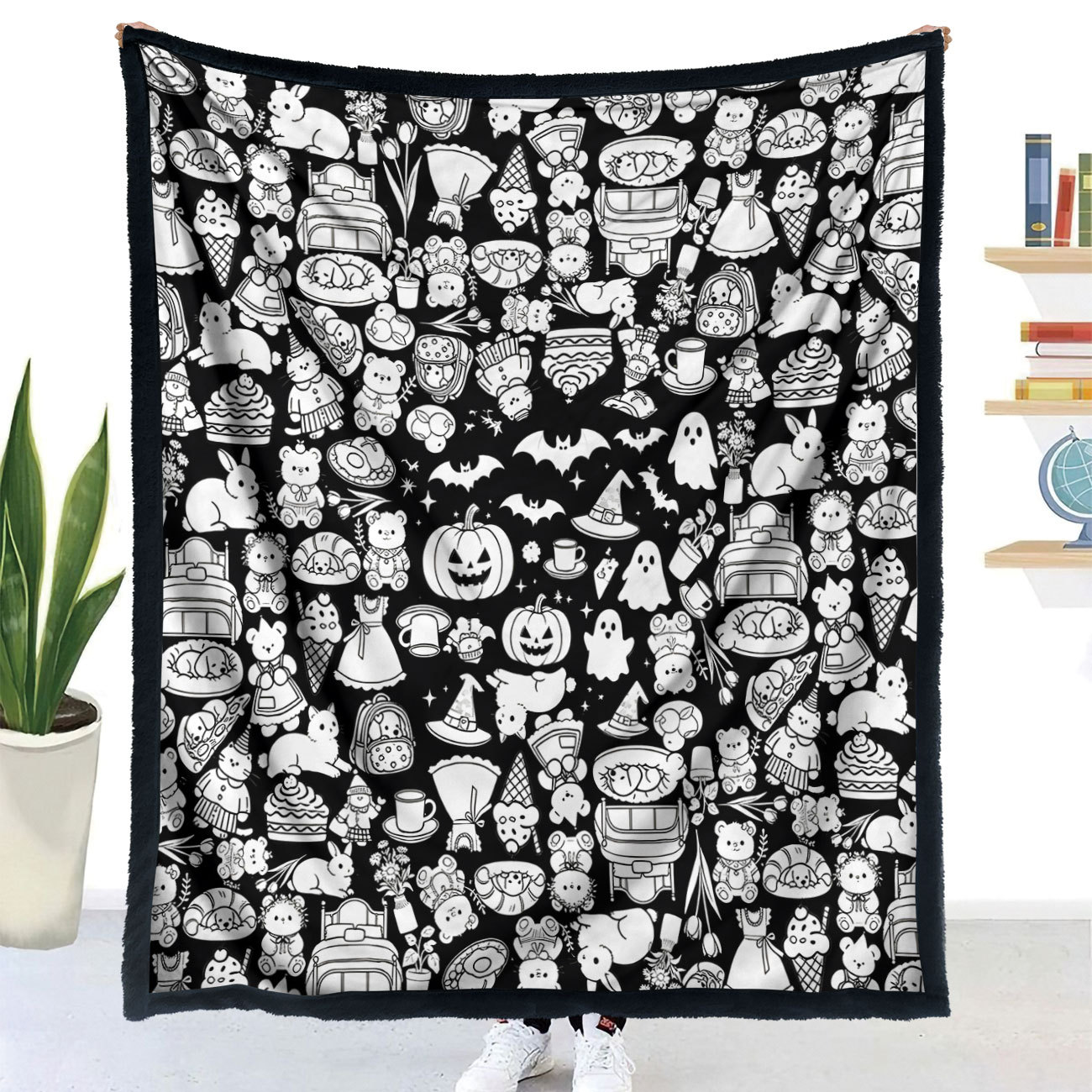 定制动物涂鸦毛毯减压创意毯子可洗礼品毯 DIY Coloring Blanket1