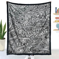 Custom floral graffiti blanket, stress-relieving creative blanket, washable gift blanket, DIY Coloring Blanket5 thumbnail 4