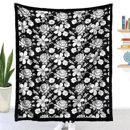 定制花朵涂鸦毛毯减压创意毯可洗礼品毯 DIY Coloring Blanket27