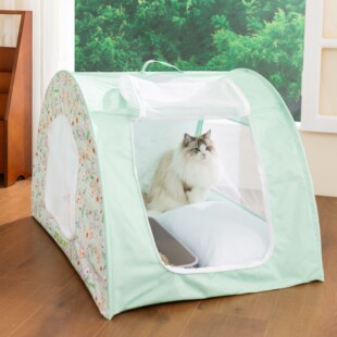 2026春夏新款 满印猫咪帐篷窝母猫怀孕待产猫窝多功能透气宠物用品