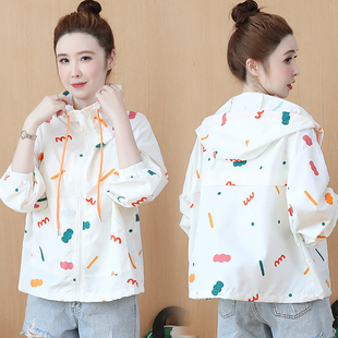 小清新印花女性防晒服2026夏季 夹0325e 新户外宽松防晒服薄衬衫
