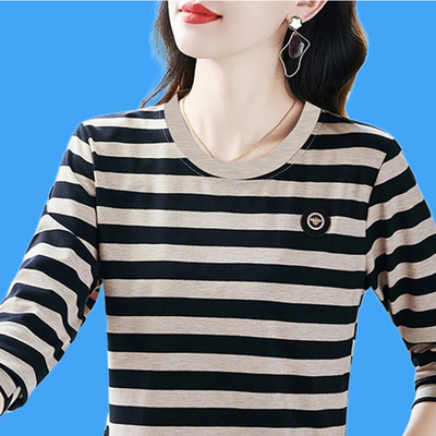 2025新款妈妈春季洋气打底衫女修身百搭欧货长袖T恤小衫内搭上衣