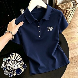 【芭拉婷】【精梳棉95棉5氨纶】夏季百搭时尚减龄短袖潮流简约休