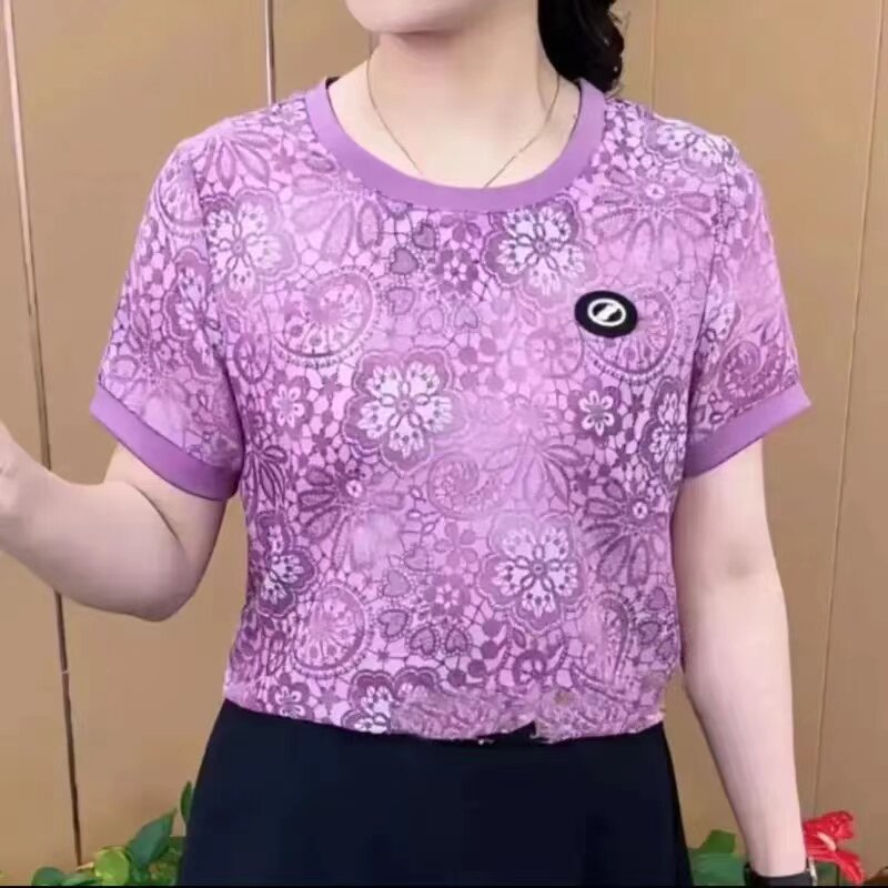 短袖t恤女妈妈夏POLO衫休闲运动