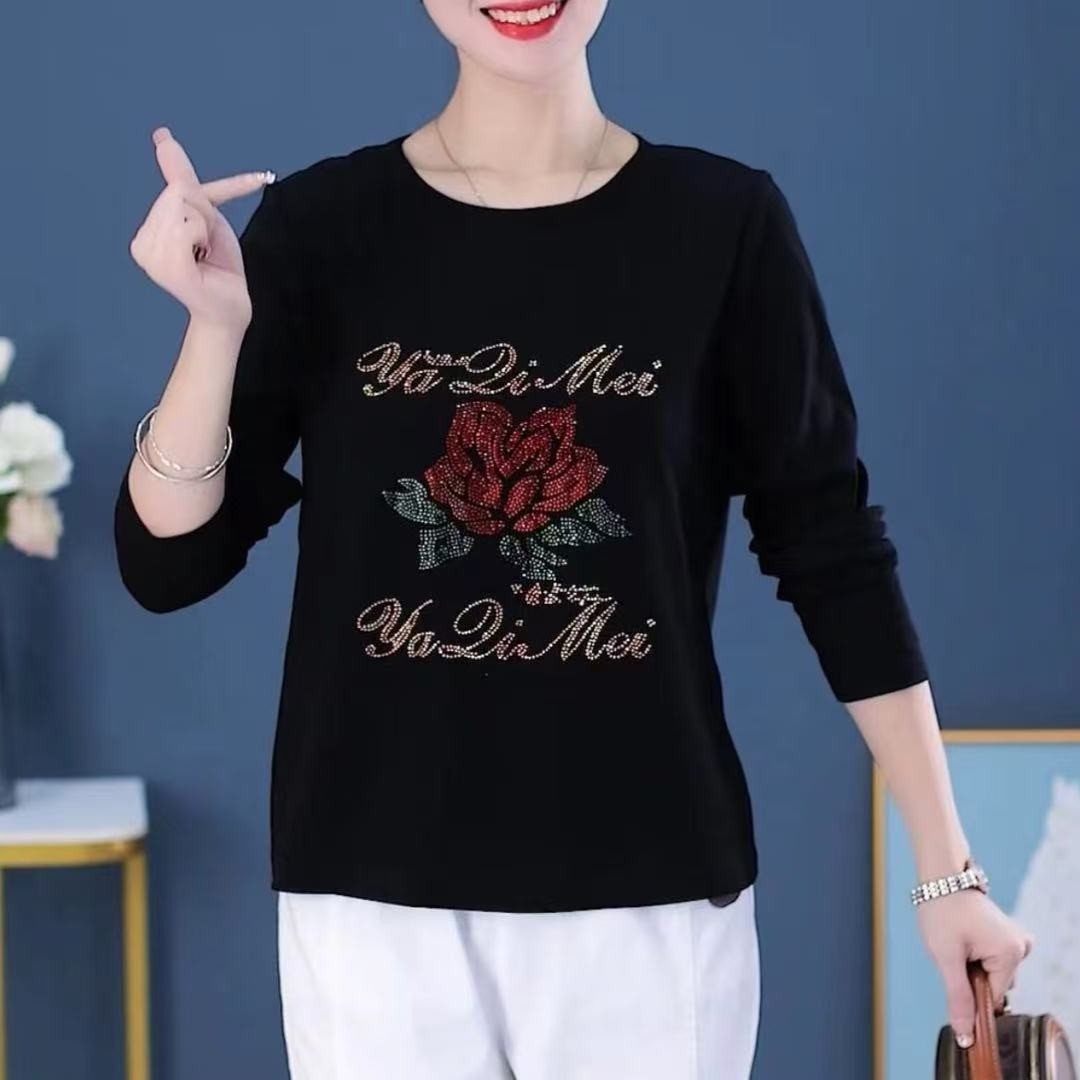 【芭拉婷】2026新款妈妈春季洋气打底衫女修身百搭欧货长袖T恤内