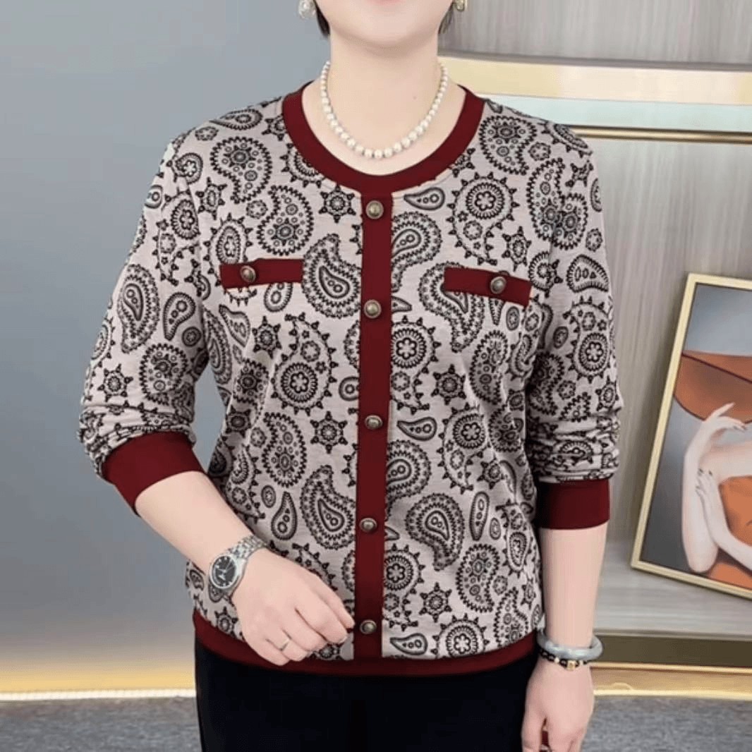 秋季新款妈妈装时尚圆领宽松显瘦遮肚洋气中老年女装长袖T恤上衣
