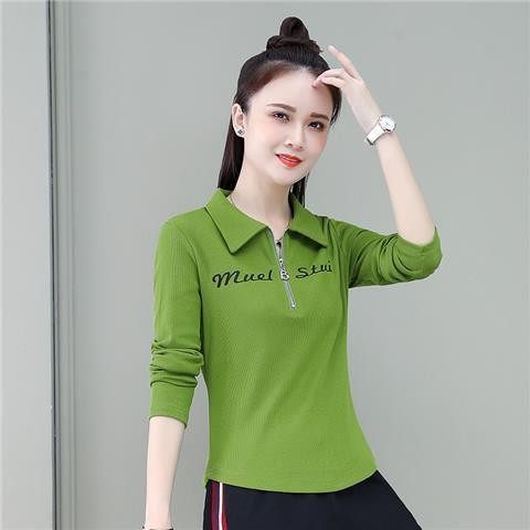 【芭拉婷】半拉链长袖T恤女士polo衫韩版女装气质休闲运动打底衫,女装/女士精品,T恤,淘宝优惠券,粉丝福利购,淘宝优惠卷
