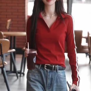 芭拉婷 2025遮肉潮流POLO年衫 纯棉新款 气质女装 上衣翻领显 时尚