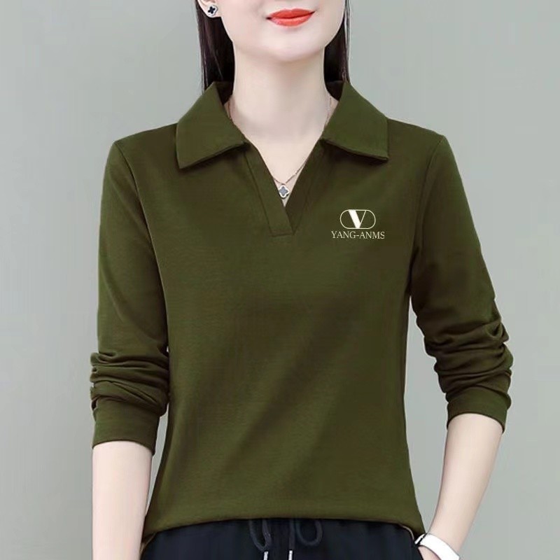 【芭拉婷】2026春秋新款女装时尚打底衫内搭中年秋冬长袖T恤polo