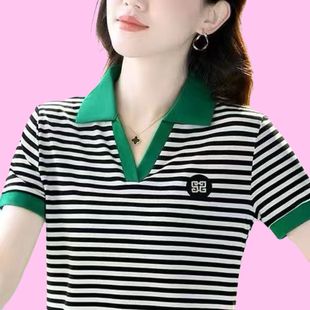 带领polo中年人运动上衣潮 高档妈妈衫 翻领短袖 t恤女夏季 2025新款