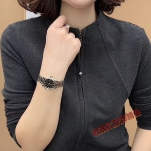 加绒双面德绒半高领双拉链针织开衫 2025秋冬装 外套上衣 芭拉婷