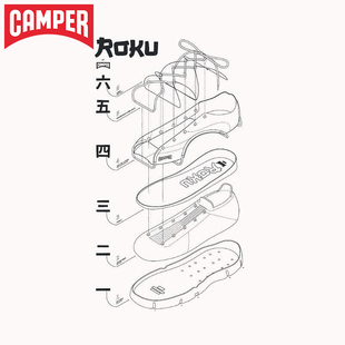 鞋 Camper看步新款 Roku可拆卸配件组装 底 男女鞋 垫鞋