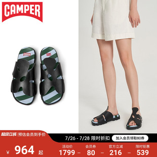 外穿沙灘時尚 Camper看步女鞋 休閑 牛皮拖鞋 新款 Brutus Twins夏季