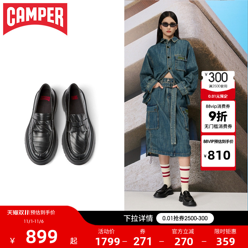 黑色女鞋Camper英伦软底